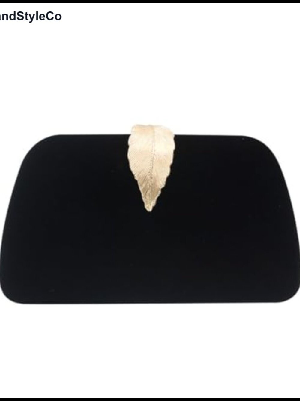 Velvet Evening Clutch with Gold Leaf Clasp & Chain Strap for Parties